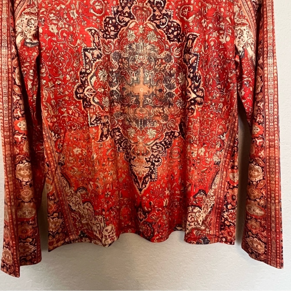 Noracora Colorful Patterned Boho Graphic Long Sleeve Top Women's Medium NWT - Picture 7 of 10
